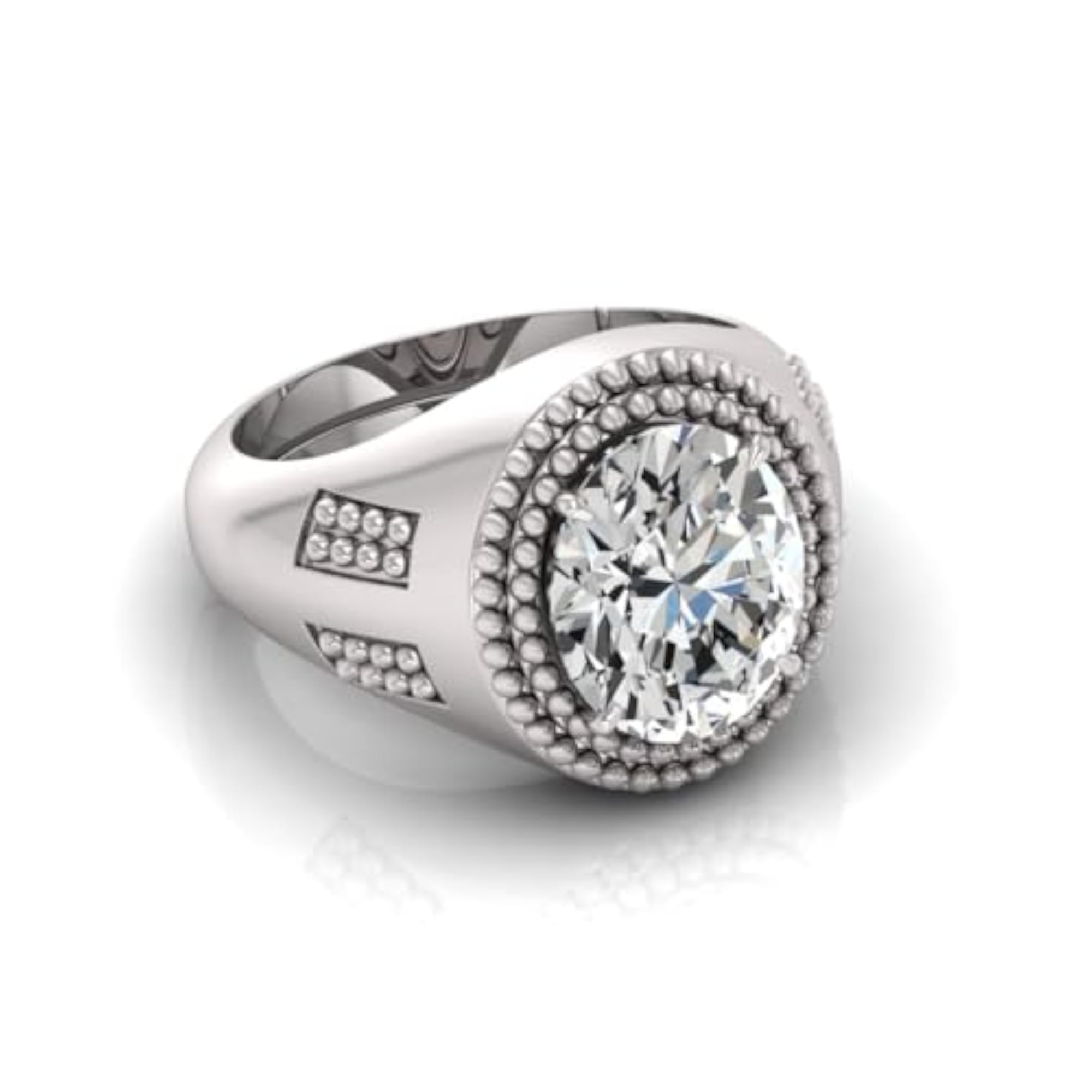 7.25 Ratti White Zircon Adjustable Ring, Lab Certified